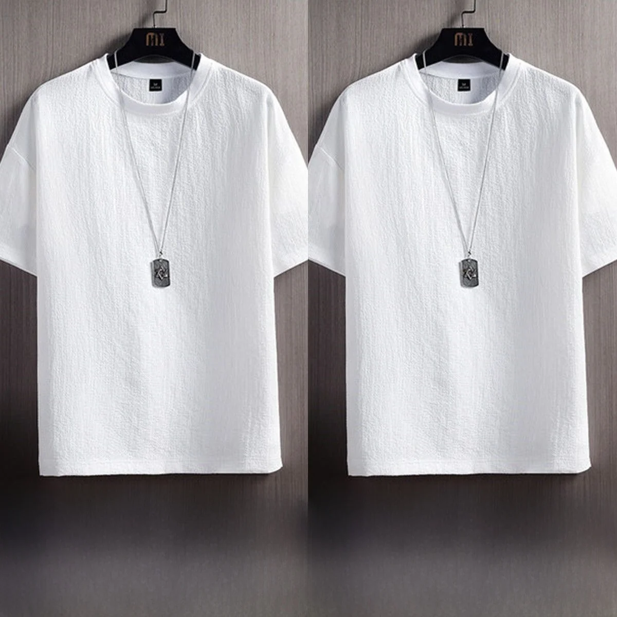 

Мужская футболка из ледяного шелка с коротким рукавом, легкая, свободного кроя, летняя, модная, молодежная, брендовая