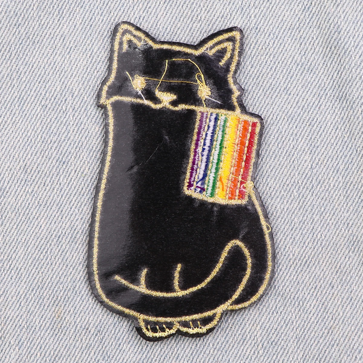 Rainbow LBGT Pride Cat Iron On Patch Clothes Patch For Clothing Embroidered Patch Garment Apparel Accessories Sewing Stickers