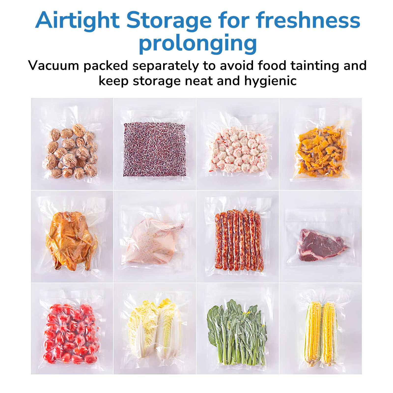 Sacos de vácuo sacos de embalagem motor de vácuo para produtos sacos de vácuo para alimentos cozinha para armazenamento aferidor do vácuo empacotador do vácuo 28cm