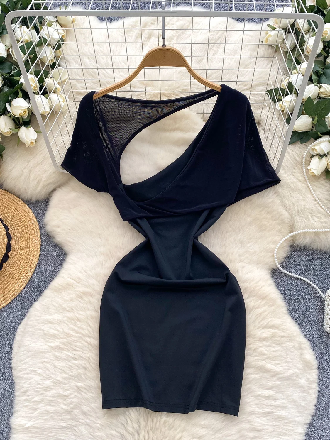 Pure Desire Spicy Girl Design Sense Hollow out Me ort Sve Women's Dr Slim Fit Bodycon Skirt High Waist A-Line Skirt