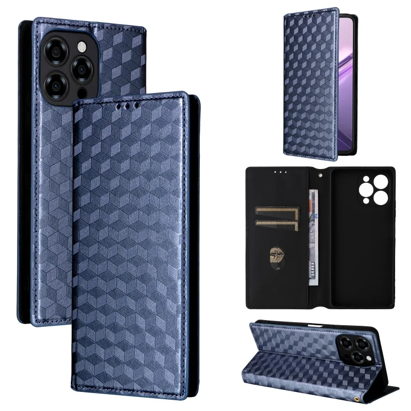 For Doogee Note 58 Pro Magnetic Card Flip Leather Stand stereoscopic lines Phone Protective Case For Doogee Note 58 Phone Case