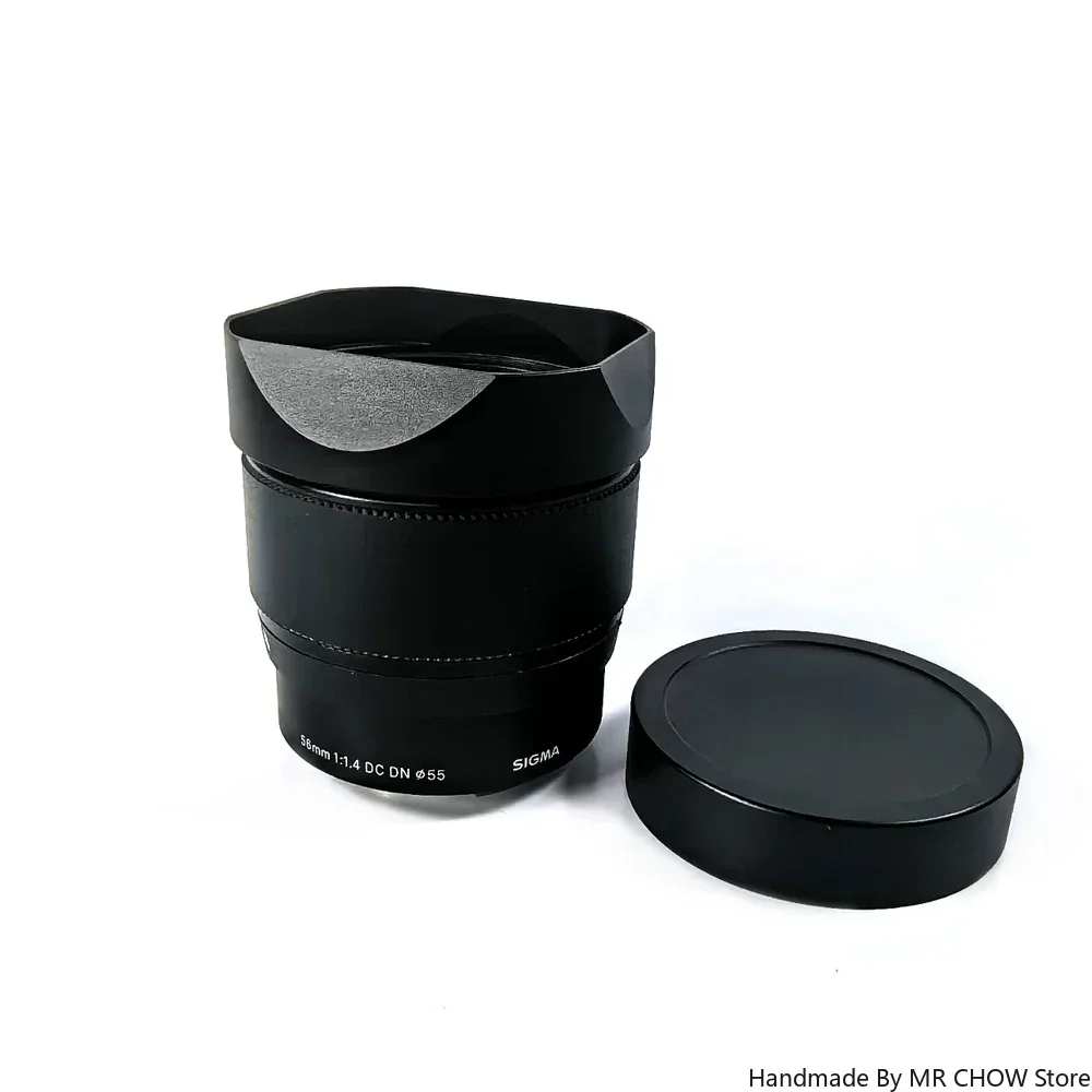 for Sigma  56mm F1.4 DC DN 18-50mm F2.8 DC DN Metal Bayonet Square Lens Hood With Hood Cap  Replaces Sigma LH-582-02