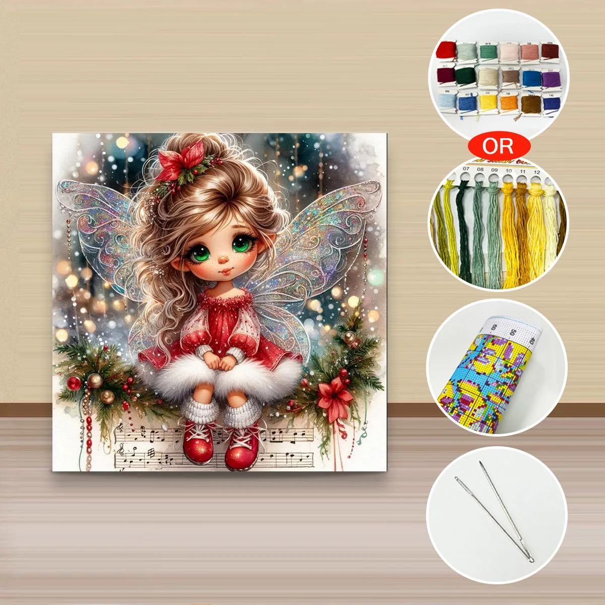 1 Stück 40x40 cm/15,74 Zoll, 11CT/14CT Kreuzstich-Set, DIY Valentinstagsgeschenk, Stickerei-Set für Feste, Religion – Detail 4