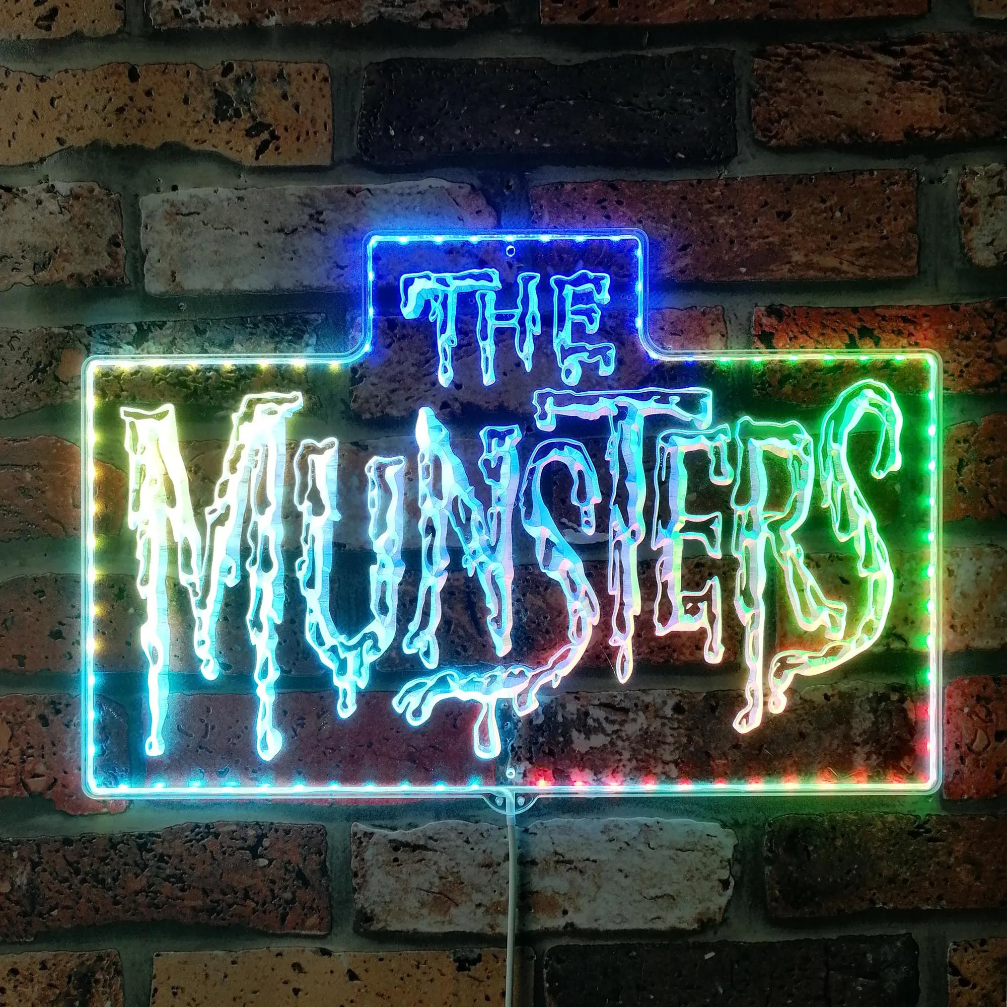 The Munsters Dynamic RGB Edge Lit LED Sign, Game Room Decor, Gaming Night Light