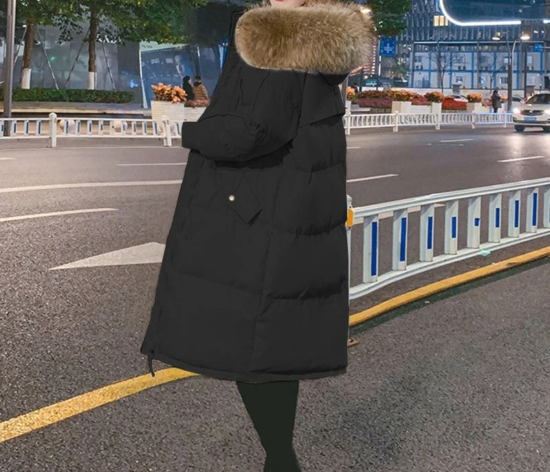 2025 New Loose Women's Winter Mid Length Thick Large Cotton Jacket Long Coat