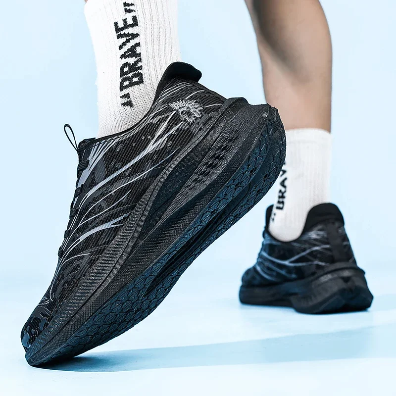 Herren Damen Carbon Leichtgewicht Mesh Sportschuhe Herbst Stoßdämpfende Atmungsaktive Laufschuhe für Workout, Walking, Fitness und Sport – Detail 5