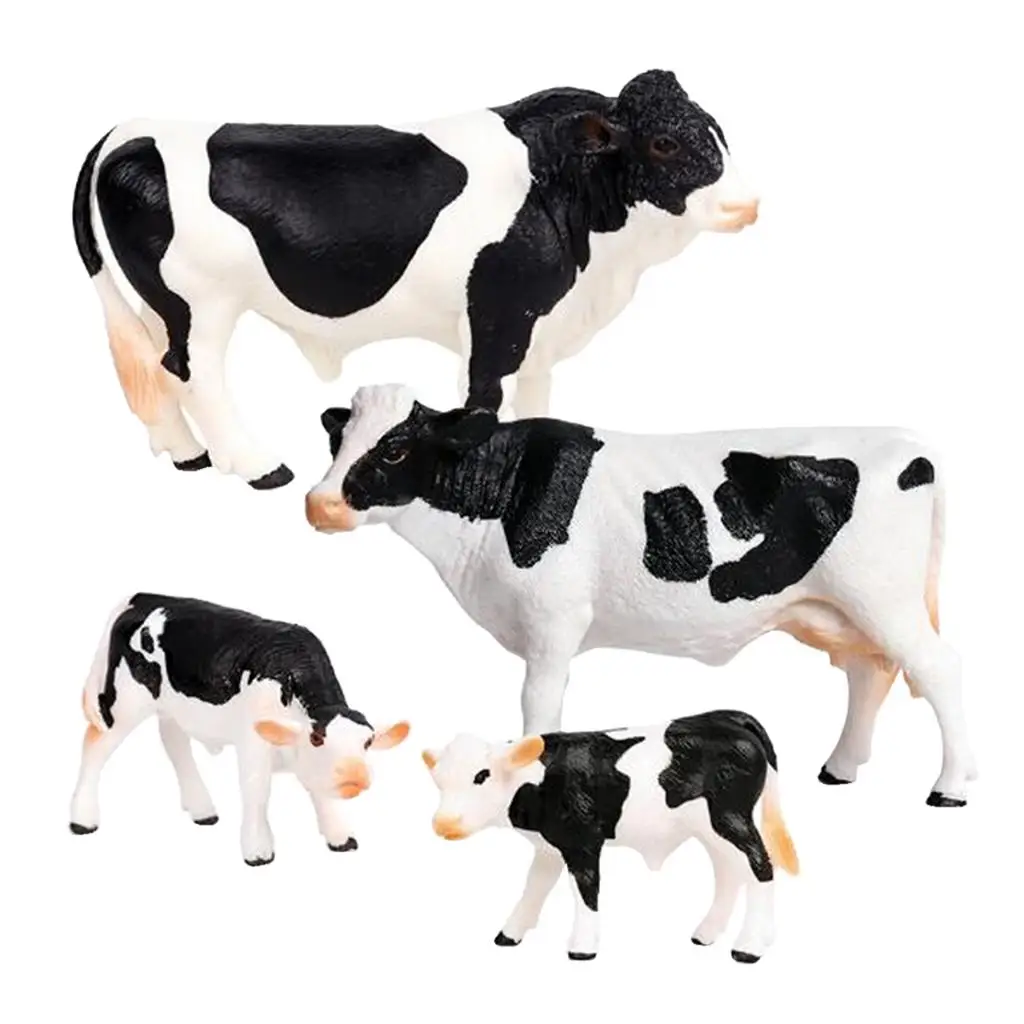 

Collectible Animal Figurines Set Realistic PVC Cow Desktop Ornament Mini Toy for Children Imaginative Play Education