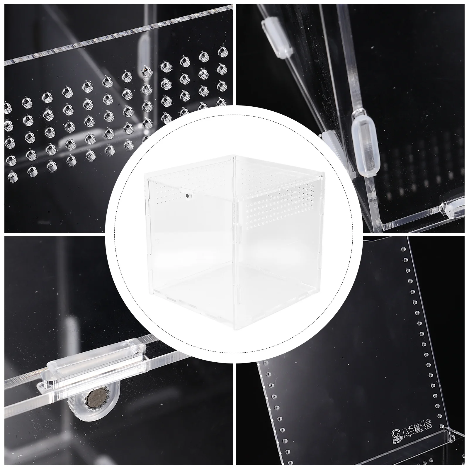 

Acrylic Reptile Box Transparent Breeding Container Large Comfortable Space Easy Feeding Prevent Escape Safety Spider Snakes