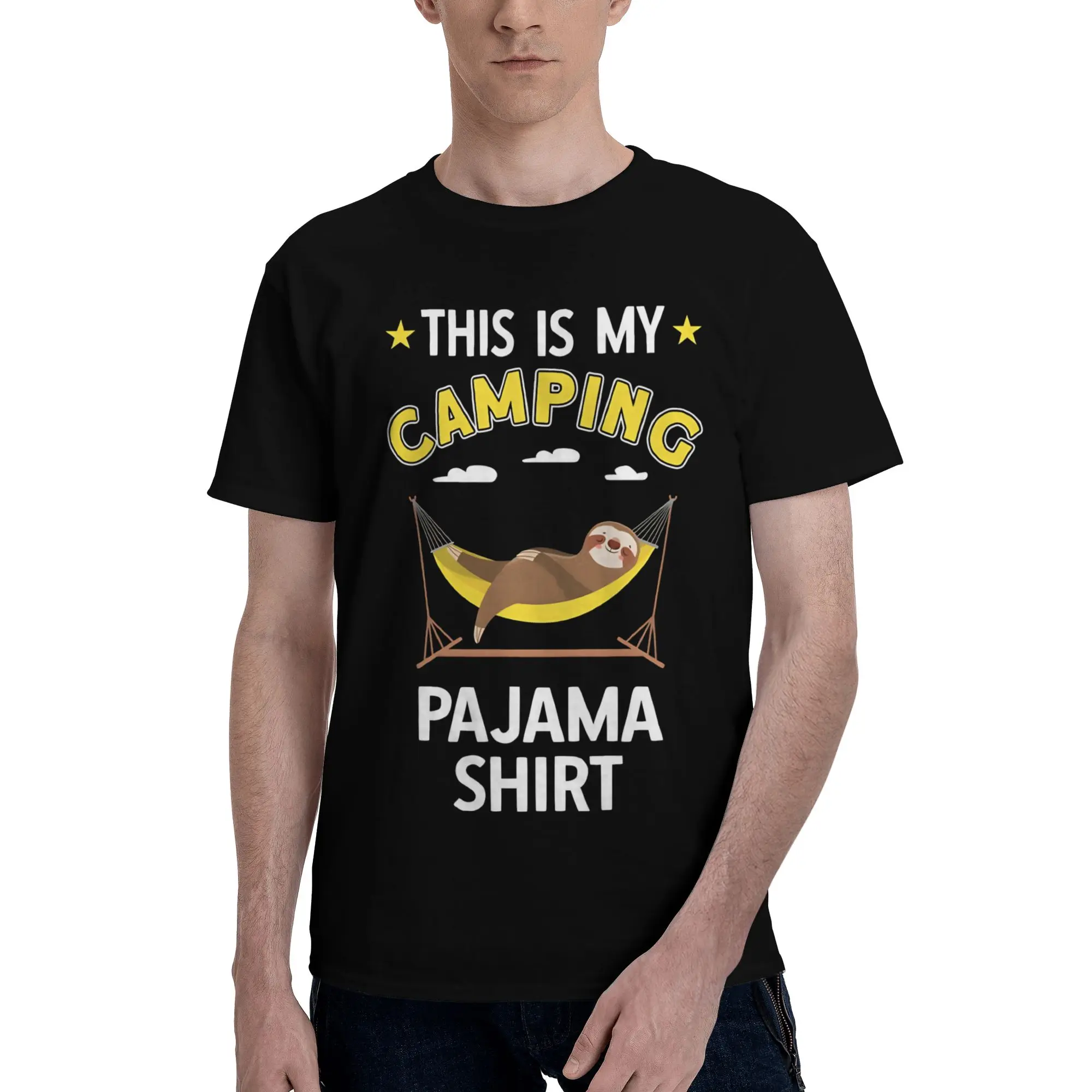Camping Pajama Funny Camper Gear Tee Shirt for Men Women Graphic Printing T Shirts  Cotton Clothes