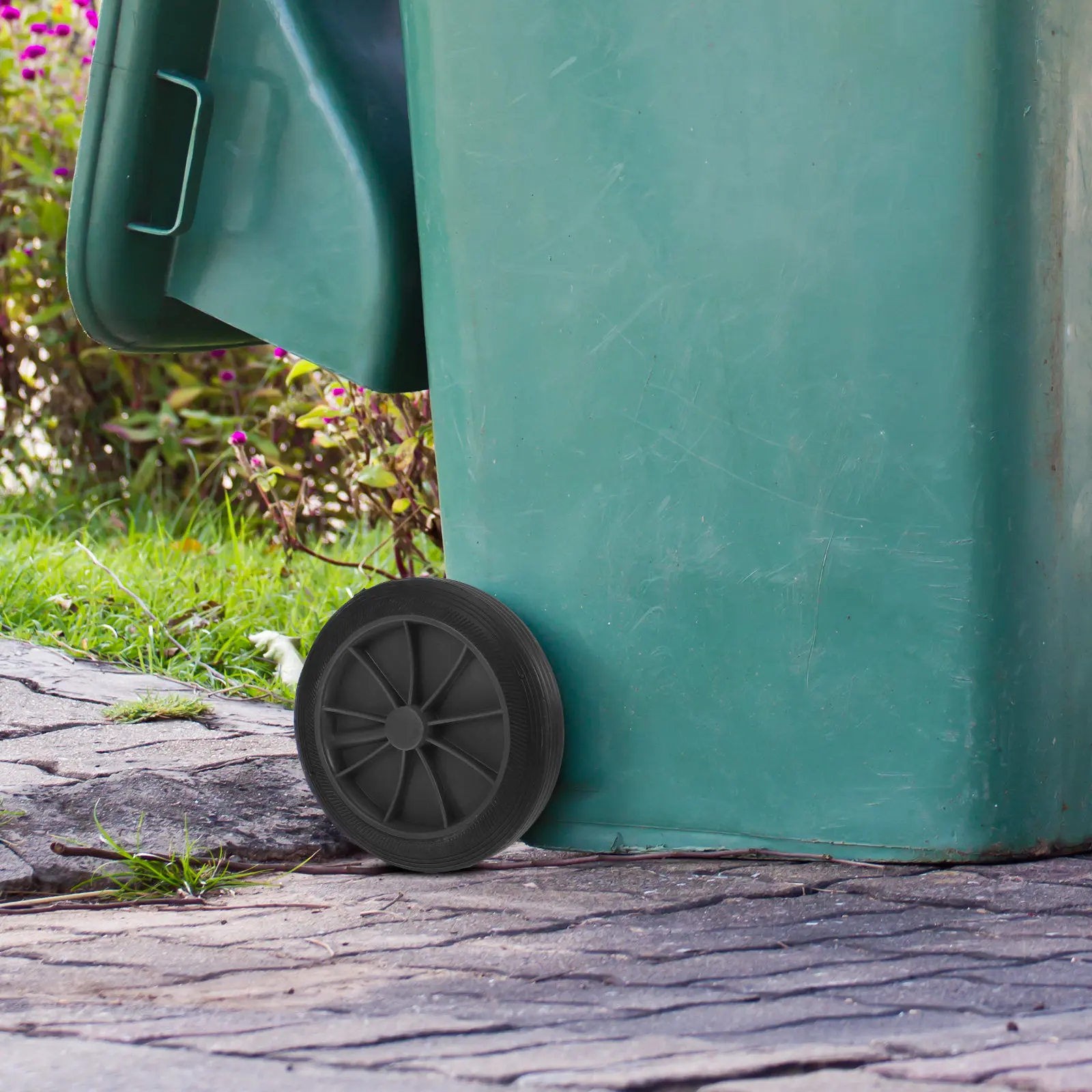 

2 Pcs Wheel Garbage Can Kitchen Wheels Replacement for Accessories Black Bin Equipment Parts