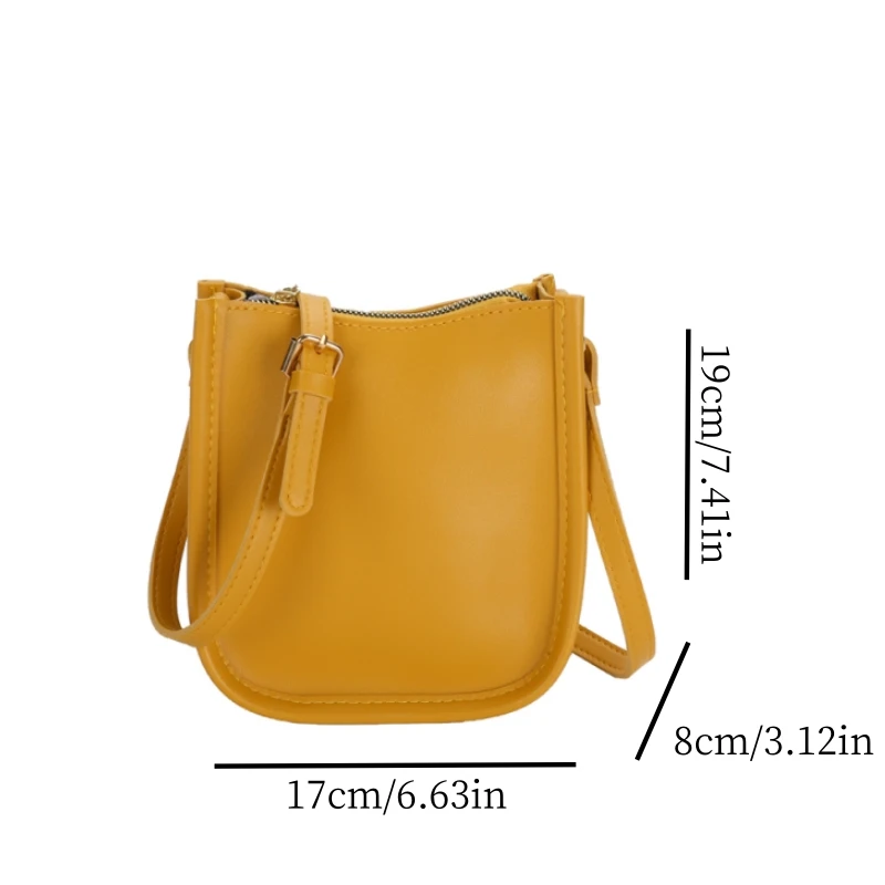 Pu One-shoulder Bag Cool Cool Color Tide Cross Female Bag Simple Multi-purpose Commuter Bag Senior Sense Bucket Bag