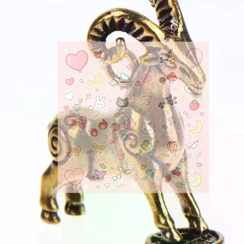 2027 Zodiac Goat Sculpture Step On Money Sheep Figurine Brass Animal Statue Desktop Ornament Wealth Fengshui Home Decor