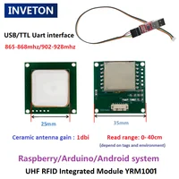 YRM100 Module UHF RFID reader Module USB Writer TTL 1-5.5dbi Antenna Integrated RFID Card Reader Writer Access Control System 2