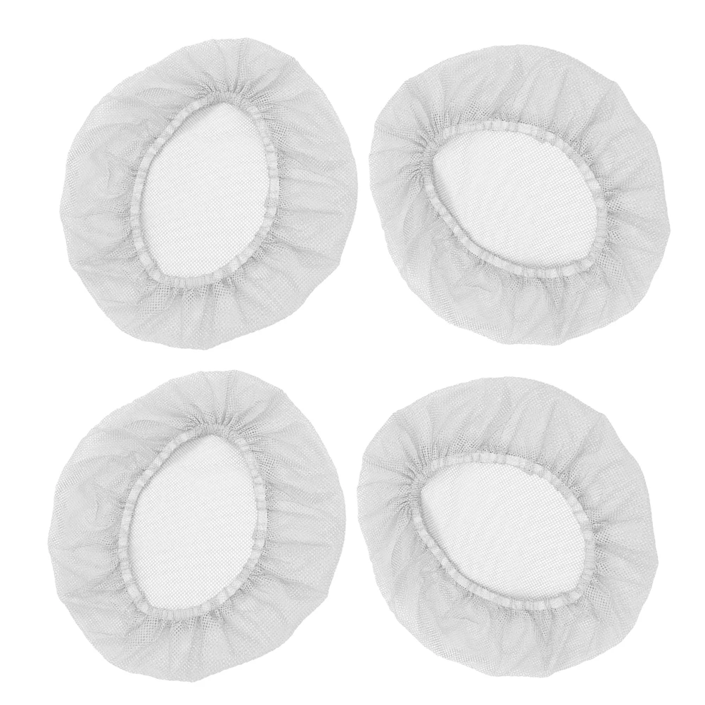 

4pcs Breathable Cotton Mesh Hair Cap Reusable Elastic Cap for Food Service Worker Kitchen Baking White