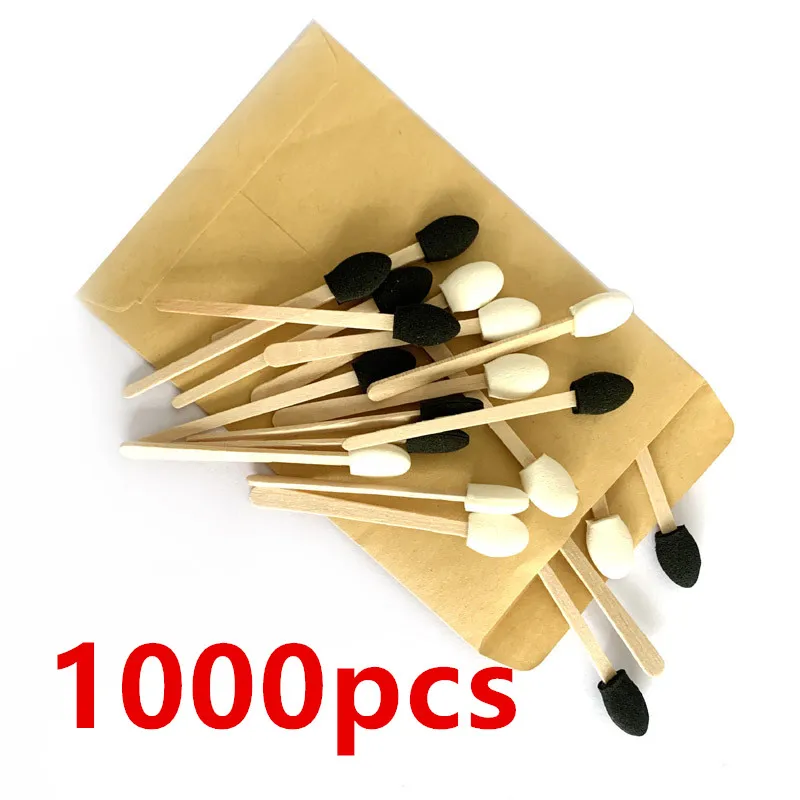 

1000 Wooden Handle Eye Shadow Applicator Sticks Disposable Foam Makeup Brush Sponge Dual Sided Sponge Cosmetic Brushes