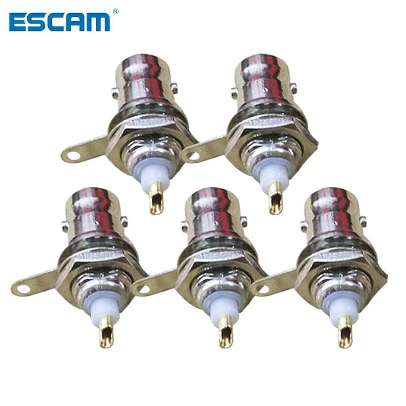 ESCAM 5PCS BNC Female Connectors Chassis Panel Mount Monitor Accessories Suit For Communications Equipment