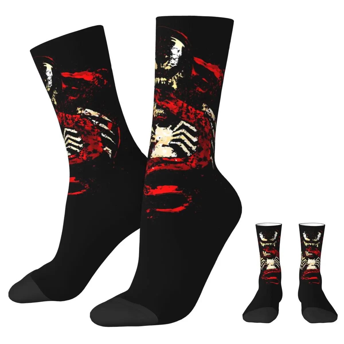 Venom Splatter Tongue Cut-Out Sock Fashion Male Men Socks Crazy Graphic Women Socks Spring Summer Autumn Winter