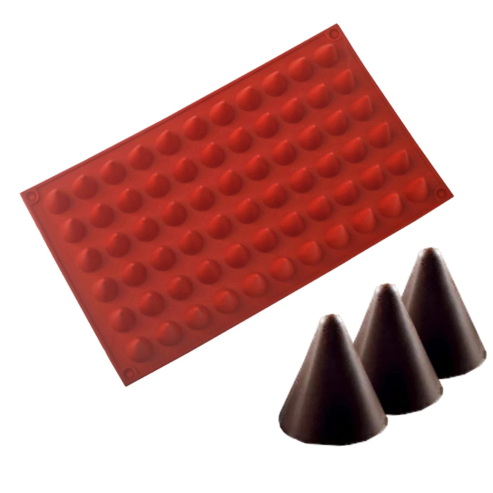 66 خلية مخروط الشوكولاته الخبز العفن الغذاء الصف سيليكون قالب الشوكولاته الطفل الحلوى خبز كعكة تزيين المطبخ خبز