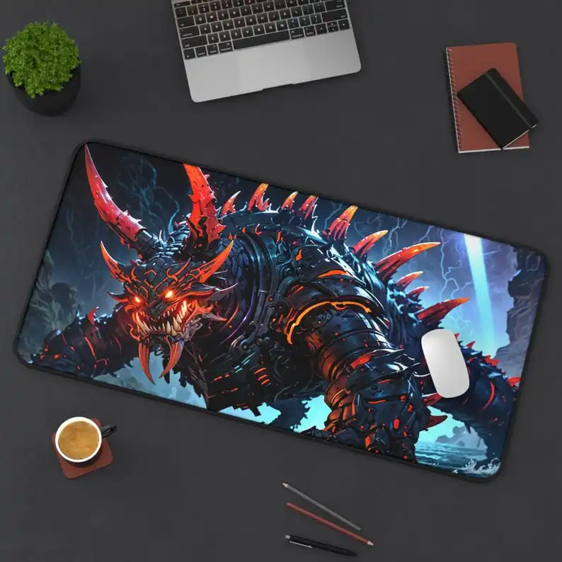 

Fierce Creature Desk Mat, Gaming Mouse Pad,Unique Office Decor, Gift for Gamers, Home Office Accessory, Battle-Themed Desk Cover