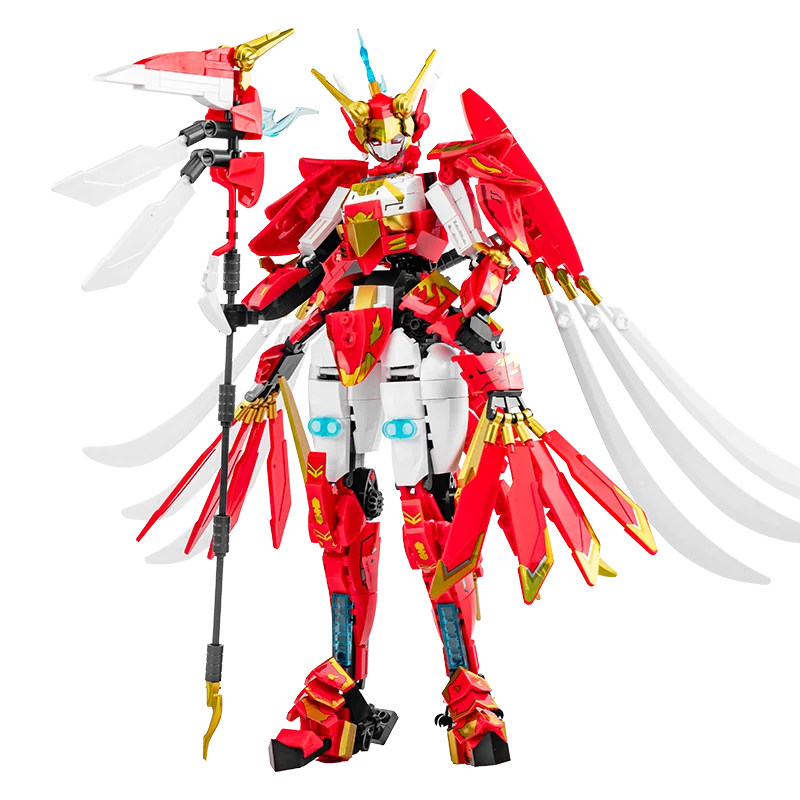 Sluban 706PCS 중국어 Zhuque Mech 빌딩 블록 모델 클래식 시리즈 로봇 그림 무기 장난감 어린이 성인을위한 선물