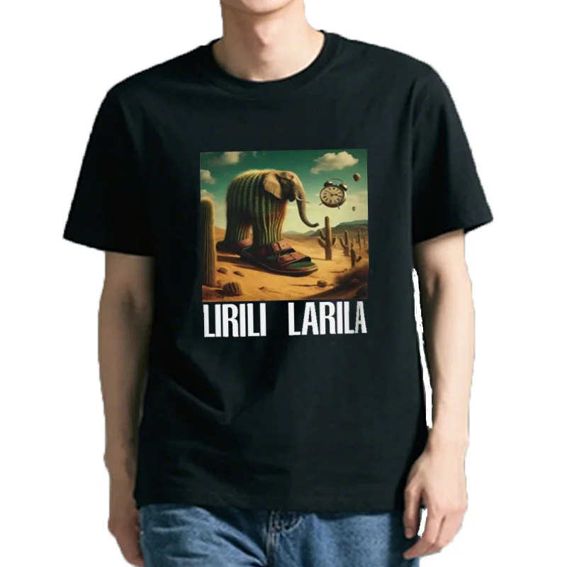 Camiseta Lirili Larila divertida camiseta italiana Brainrot animales Meme Y2k ropa de calle 100% algodón verano suave ca