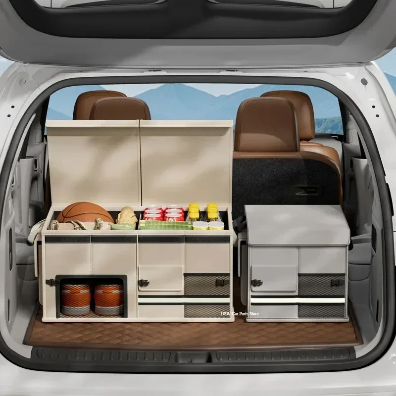 Large Capacity Car Trunk Organizer 60L Foldable Car Storage Box Waterproof Storage Bag for Fishing Camping Car Trunk Storage