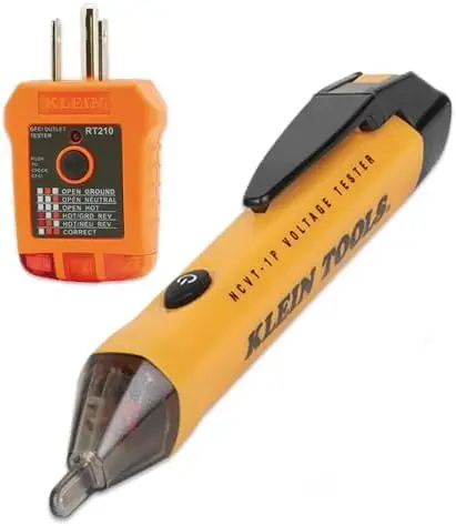 

Klein Tools 80025 2-Piece Outlet Tester Kit with GFCI & Voltage Test Pen