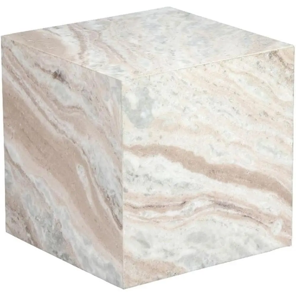 

15 Square Cream Marble Side Table