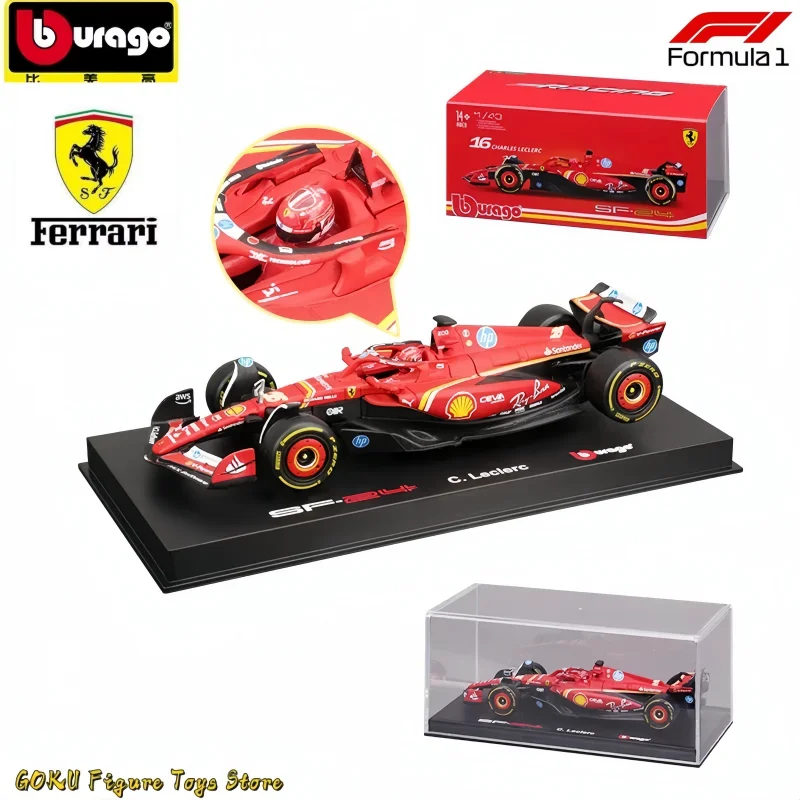 

Оригинальный Bburago F1 1:43 Ferrari SF-24 из сплава, миниатюрная литая под давлением модель Formula 1racing, роскошный сплав, игрушки F1, автомобиль, подарки для детей