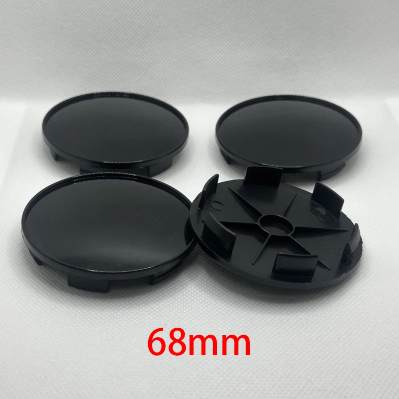 4Pcs 68mm Car Wheel Center Hub Caps Cover Kit Auto Accessories Durable Black Silver Plastic Car Styling Parts Car Accessories