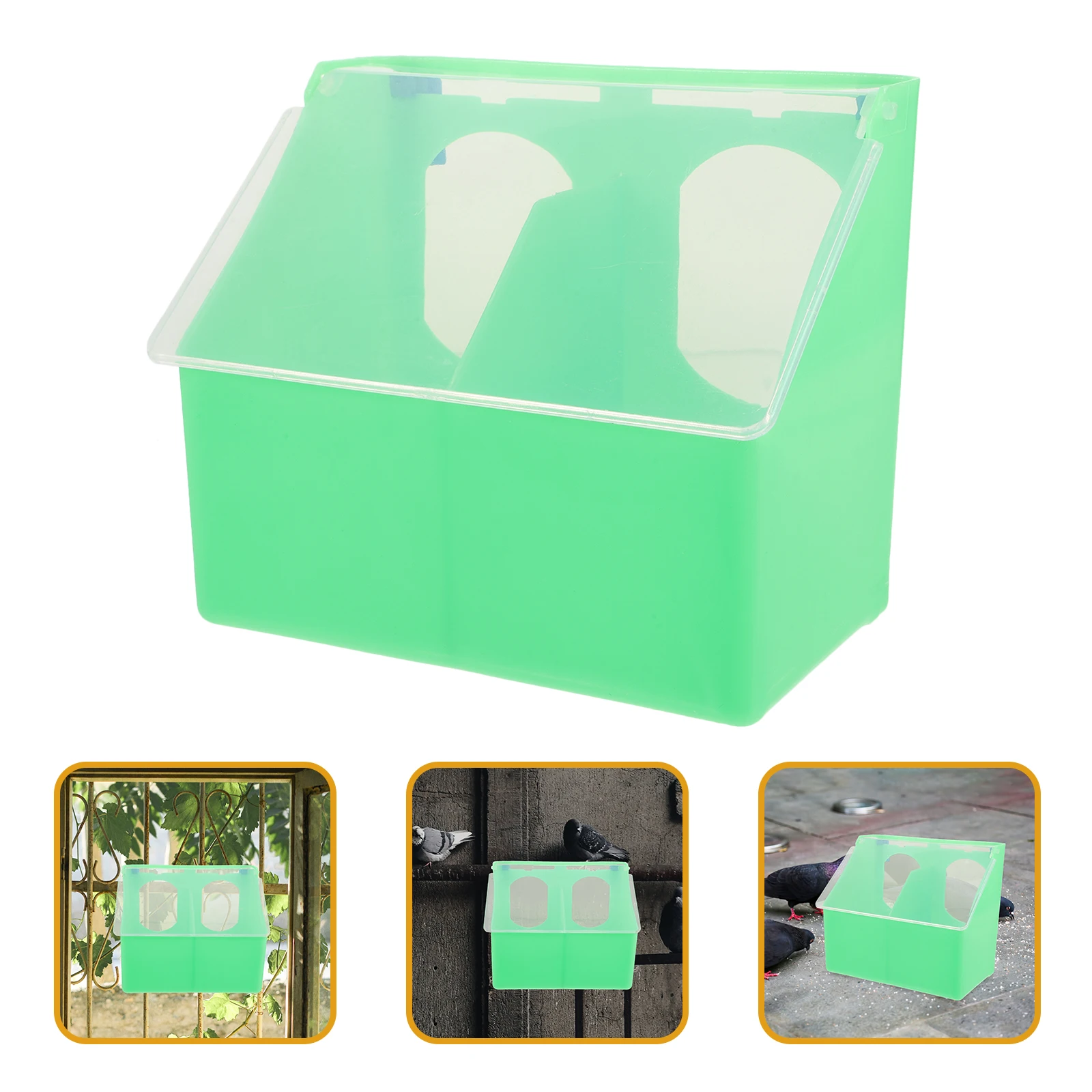 

Hanging Box Trough Bird Feeder Pigeon Feeders outside Supplies Small Parrot No Waste Durable Plastic Lightweight Food Holder