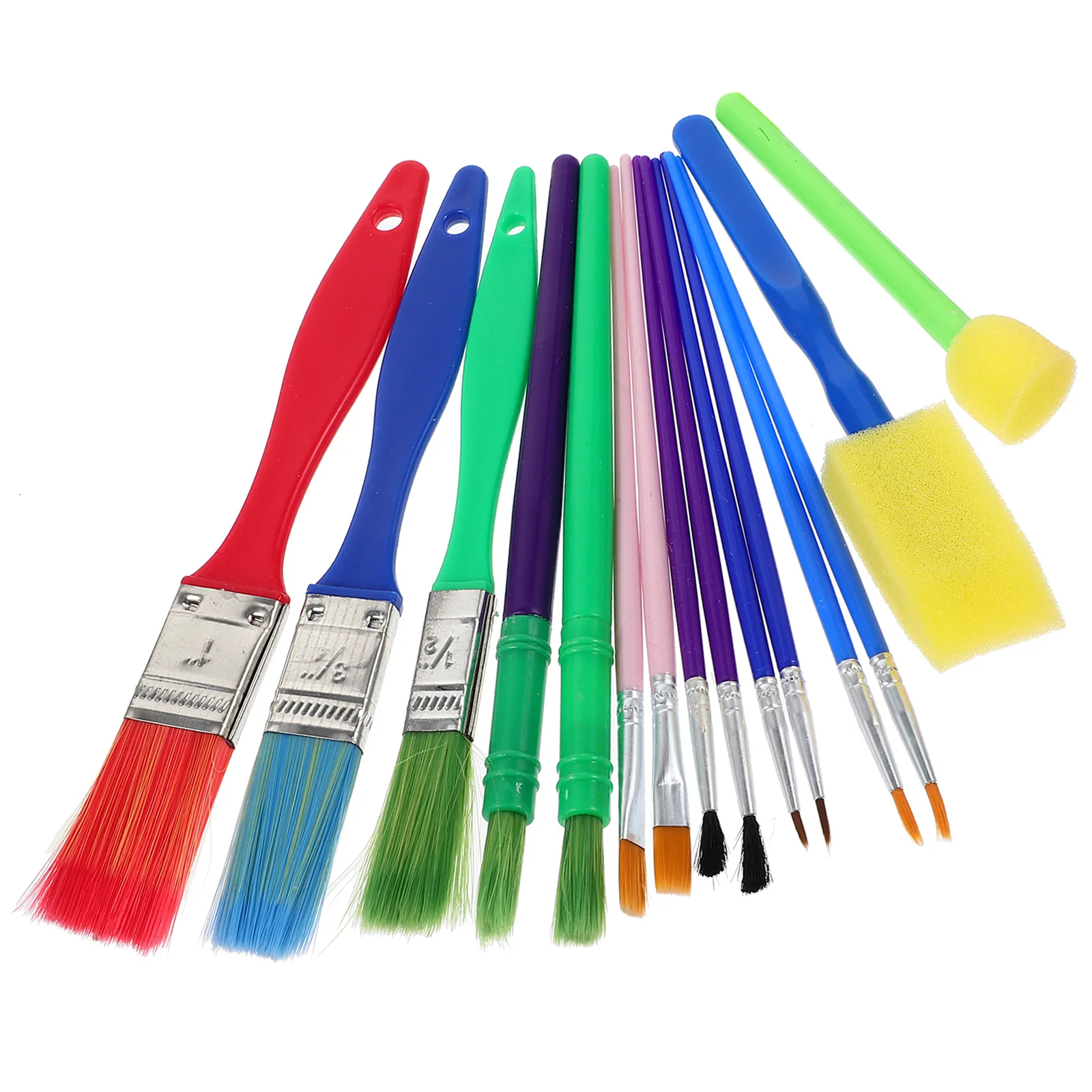 

15Pcs Doodle Paintbrush Set for Kids Bright Colored Handle Easy Clean Reusable Safe Painting Tools Art Room Home Gift