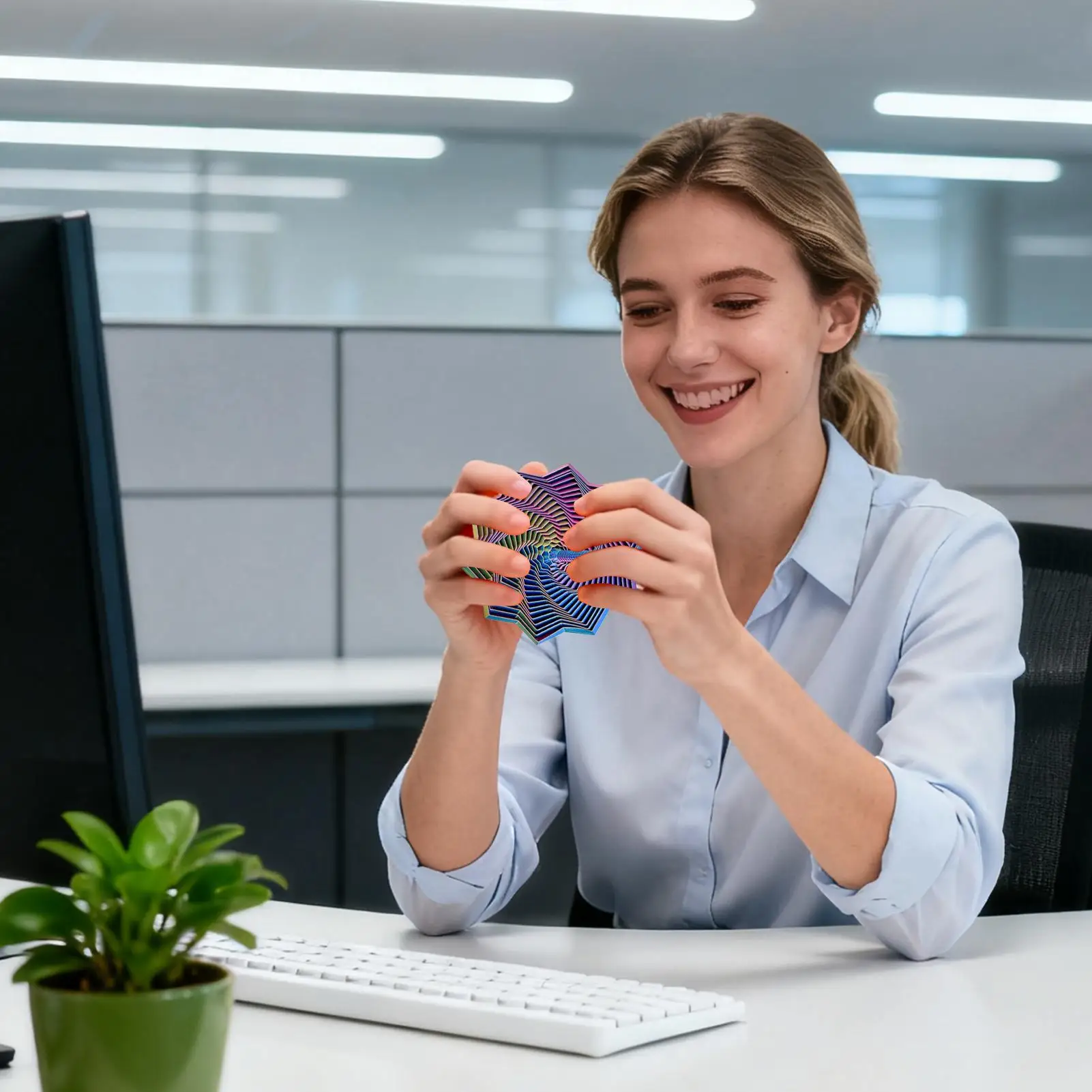 طباعة ثلاثية الأبعاد لعبة تململ حسية موسعة نموذج نجمة الوهم البصري مسدس دوامة الحلي لعبة لوحة تخفيف التوتر