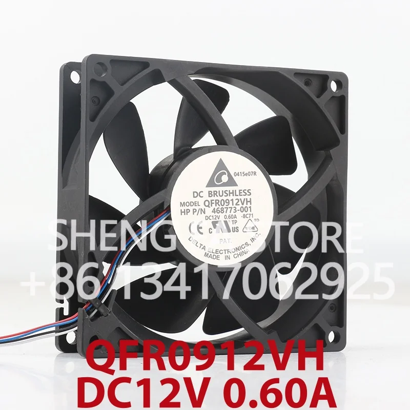 Delta 5V 24V 48V DC12V 0.60A AC EC 9025 90X90X25MM 9CM Speed regulation PWM Computer Four-wire double ball QFR0912VH cooling fan