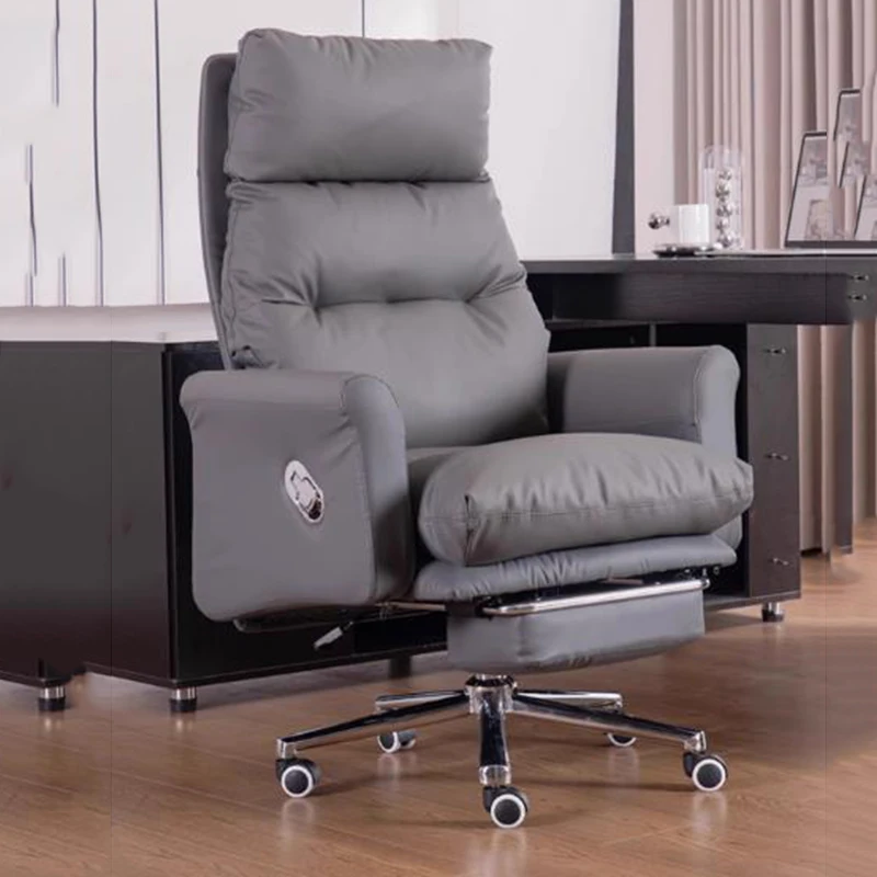 

Leather Recliner Office Chair Ergonomic Desk Lazy Footrest Relaxing Office Chair Luxury Lounge Silla Oficina Trendy Furniture