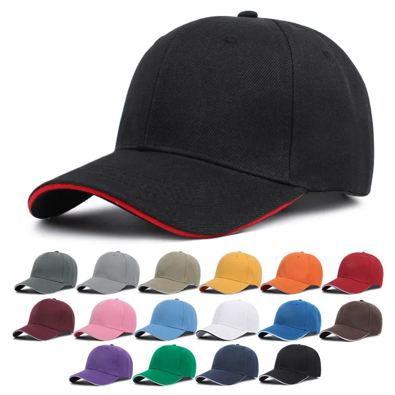 Classic and Stylish Sandwitch Brim Trucker Cap For Men 18 Colors Plain Acrylic Dad Hats Men Fishing Travel Golf Baseball Cap