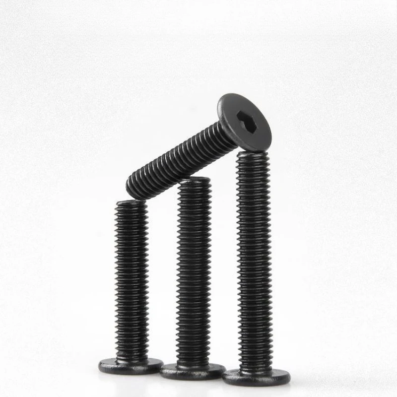 M2 M2.5 M3 M4 Black 304 Stainless Steel Ultra Thin Flat Head Hexagon Socket Head Screws Allen Bolts