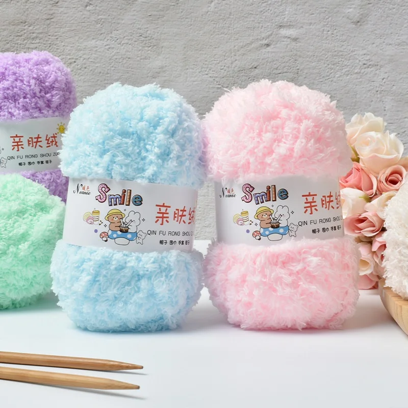 Long Velvet Coral Yarn Ball Poke Embroidered Thread Warm Soft DIY Making Working Material