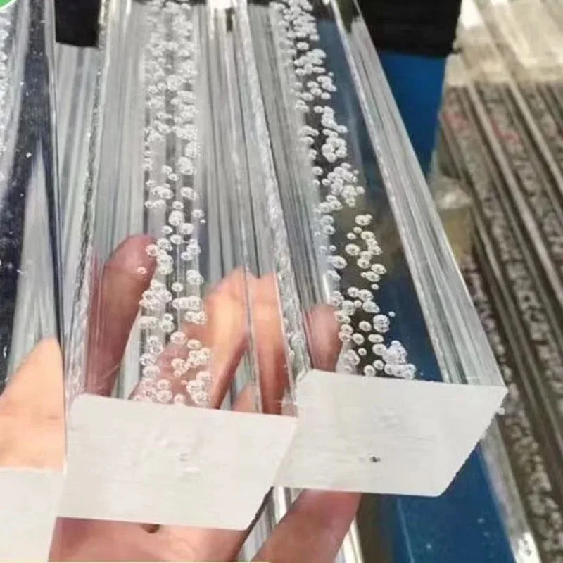 Acrylic bubble square rod High transparency PMMA light guiding square column with bubbles DIY