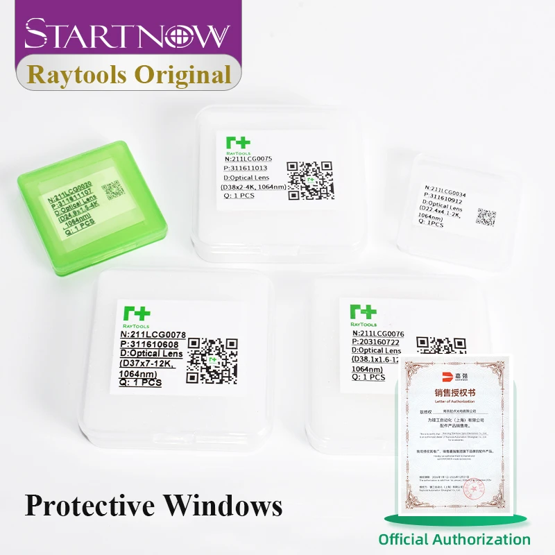Startnow Original Raytools Laser Protective Windows 27.9x4.1mm 211LCG0037 Fiber Laser Protection Len 37x7 20KW 24.9x1.5 Cut Lens