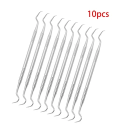 10PCS Stainless Steel Double Head Dental Tool Dentist Teeth Clean Hygiene Explorer Probe Hook Pick Dentists Instruments