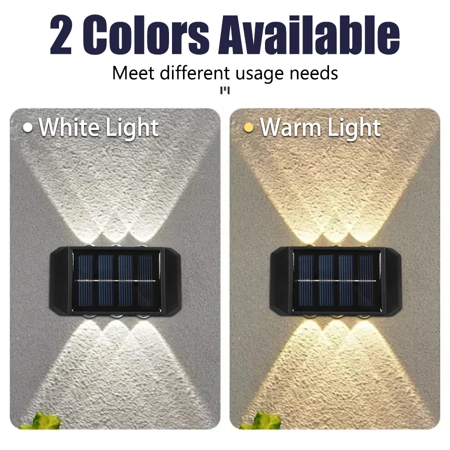 F9 Solar Wall Light Outdoor,Waterproof LED Garden Fence Lamp,Solar Powered Wall Mount Decorative Lighting,Street Patio Landscape