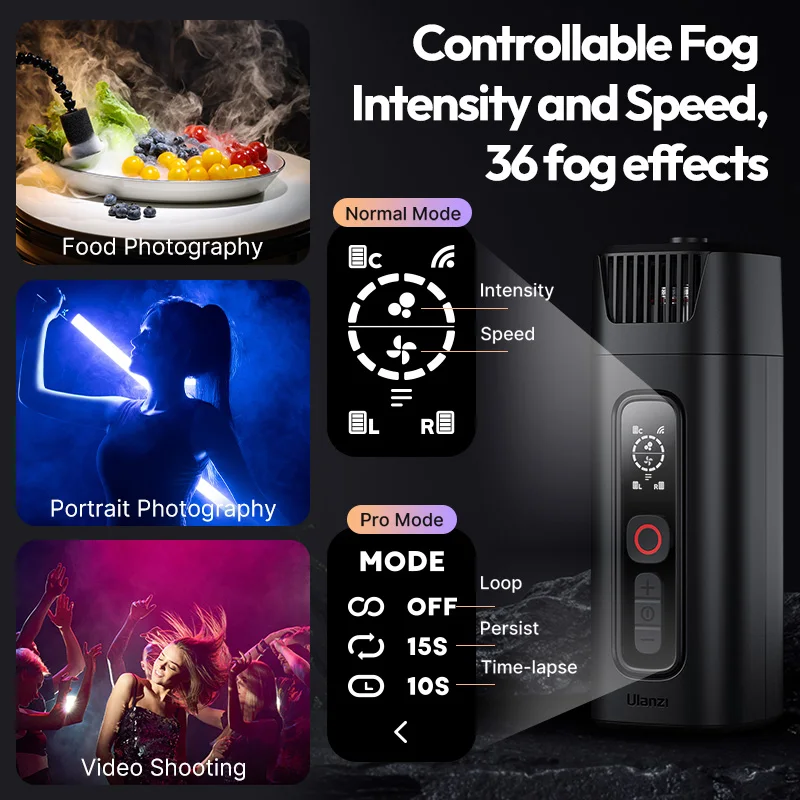 Ulanzi FM01 المحمولة آلة دخان الضباب اللاسلكية لحفل زفاف الزواج صانع الأفلام التصوير الفوتوغرافي تبادل لاطلاق النار 40 واط آلة صنع الثلج الجاف #2