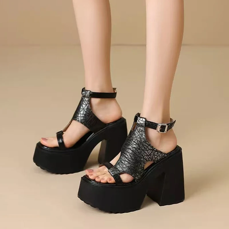 Women High Heels Sandals Fashion Elegant Shoes for Woman Chunky Dress Slippers Summer Platform Slides 2026 Pumps New Woman Shoes