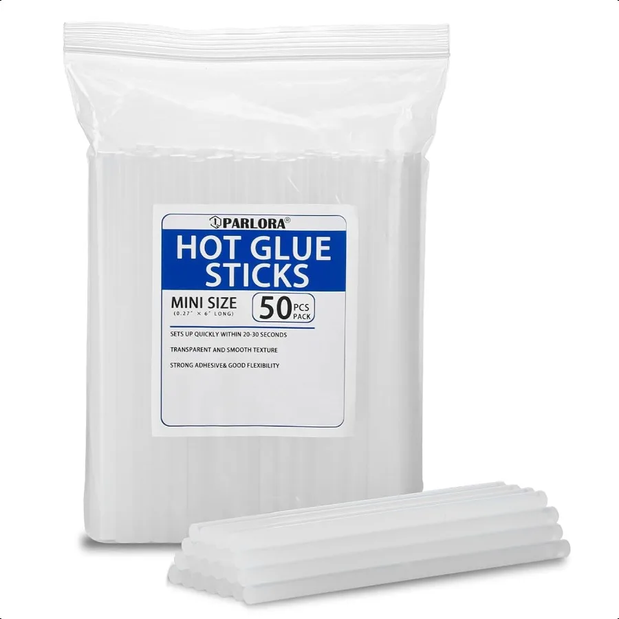 

Hot Glue Sticks Mini Size 6 Long x.27 Diameter 50 Count Clear for Adults DIY Art Craft Gluing Repairing Sealing Festival Home D