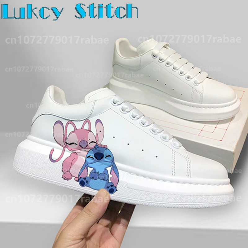 Lilo Stitch para moda mężczyźni kobiety obuwie męskie platformy trampki dziewczęce buty na deskorolkę na co dzień mieszkania 3D graffiti