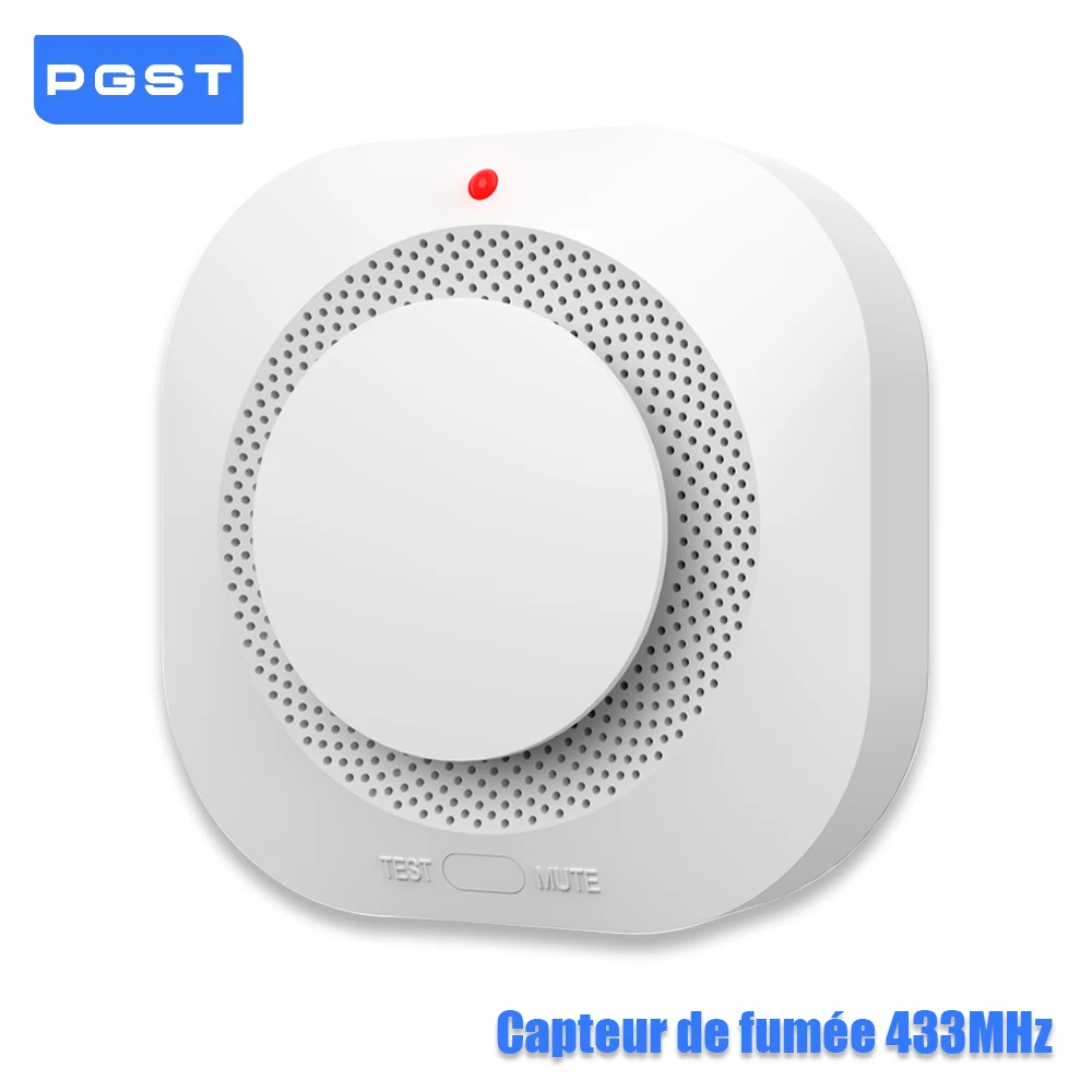 PGST 433MHz Tuya détecteur de fumée Protection de sécurité détecteur de fumée capteur pour incendie maison alarme système de sécurité Kit vie intelligente