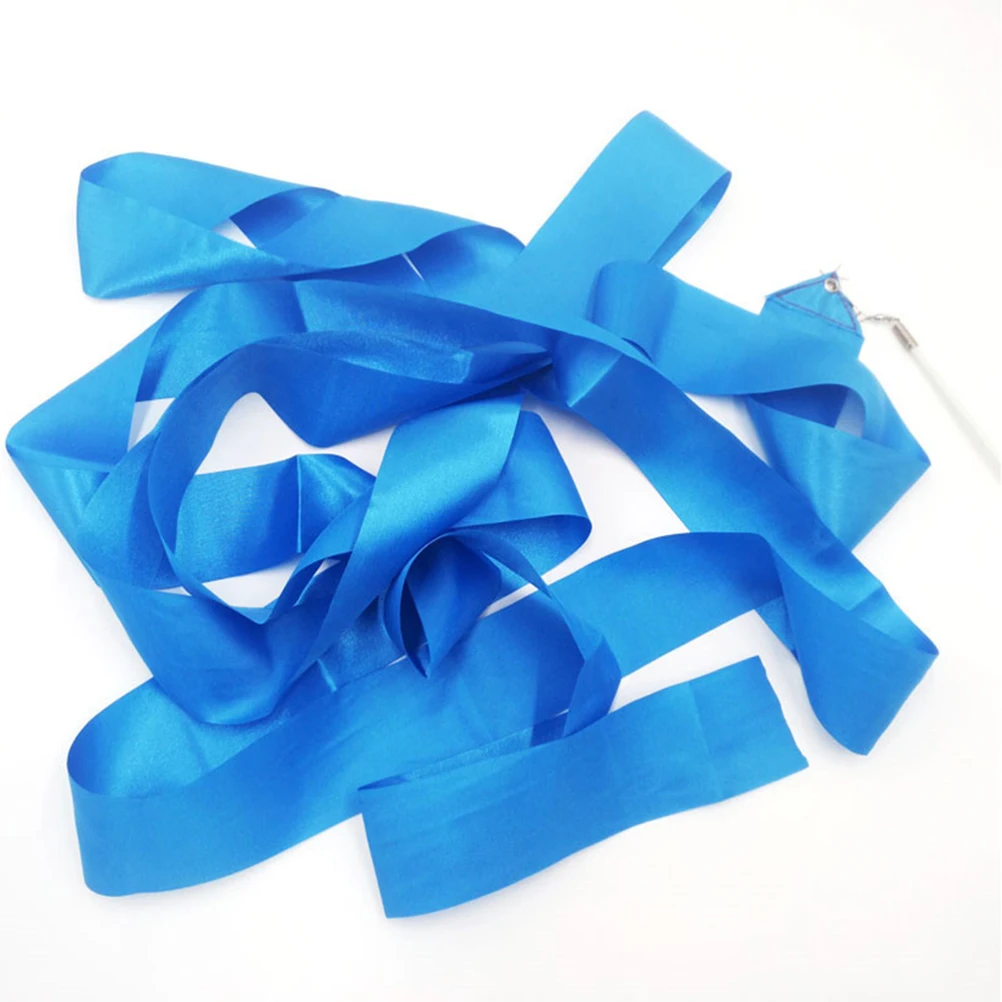 

12PCS Rhythmic Gymnastics Ribbons Soft Silk Dance Twirling Rods Fiberglass Sticks Artistic Dance Gymnastics Training Streamer