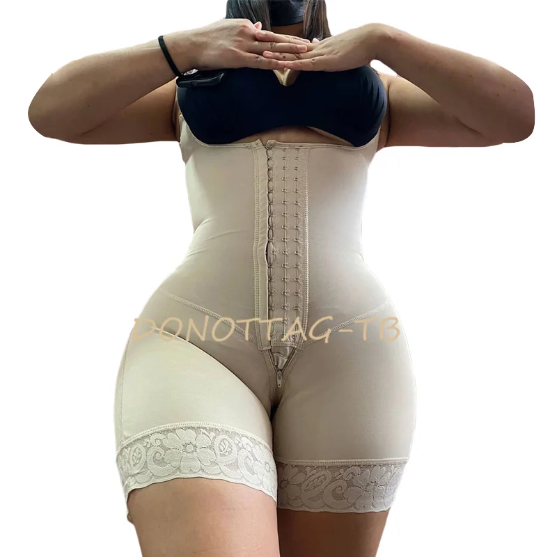 Women Waist Trainer Body Shaper Double Compression BBL Butt Lifter Front Closure Tummy Control Shapewear Slimming Fajas Corset