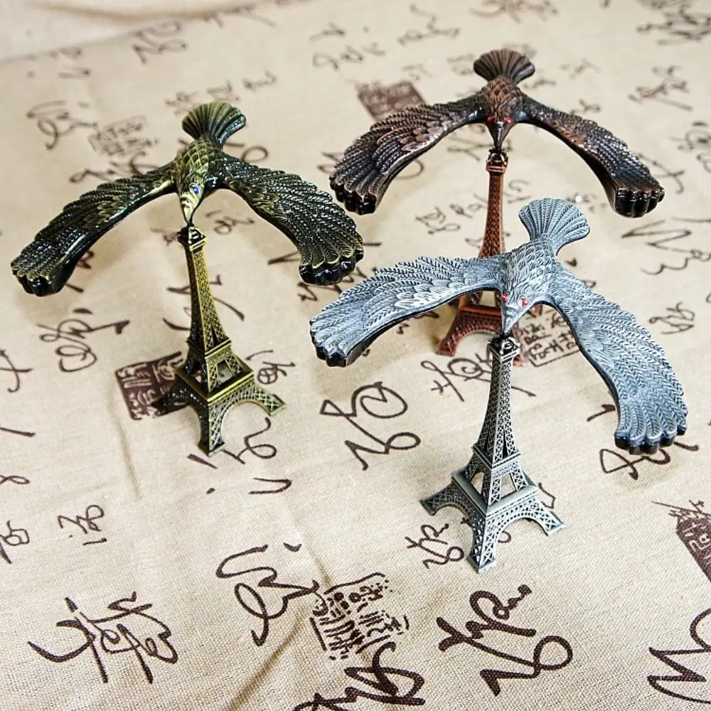 Charms Ornament Balance Eagle Metal Desktop Crafts Eiffel Tower Building Home Office Decor Levitation Figurines
